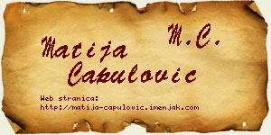 Matija Capulović vizit kartica
